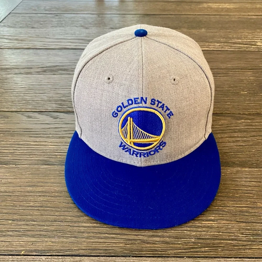 Golden State Warriors Men’s Hat New Era Snap Back Gray Blue 9FIFTY NBA Flat Bill